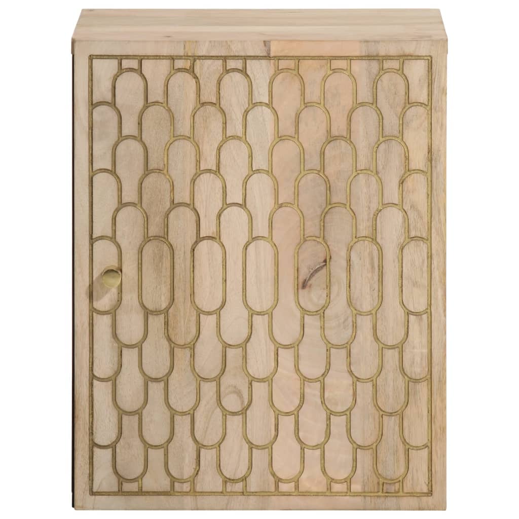 vidaXL Armario de baño de pared madera maciza de mango 38x33x48 cm