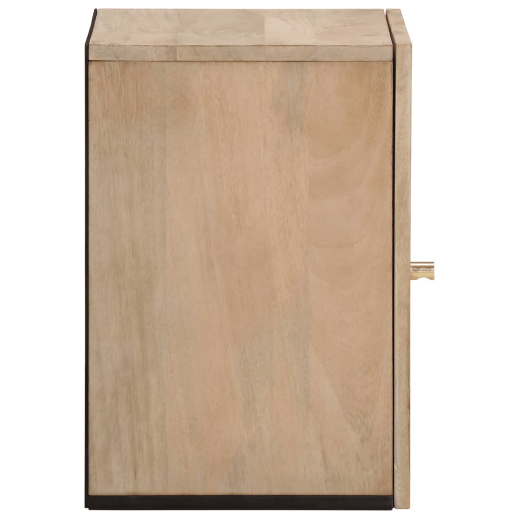 vidaXL Armario de baño de pared madera maciza de mango 38x33x48 cm