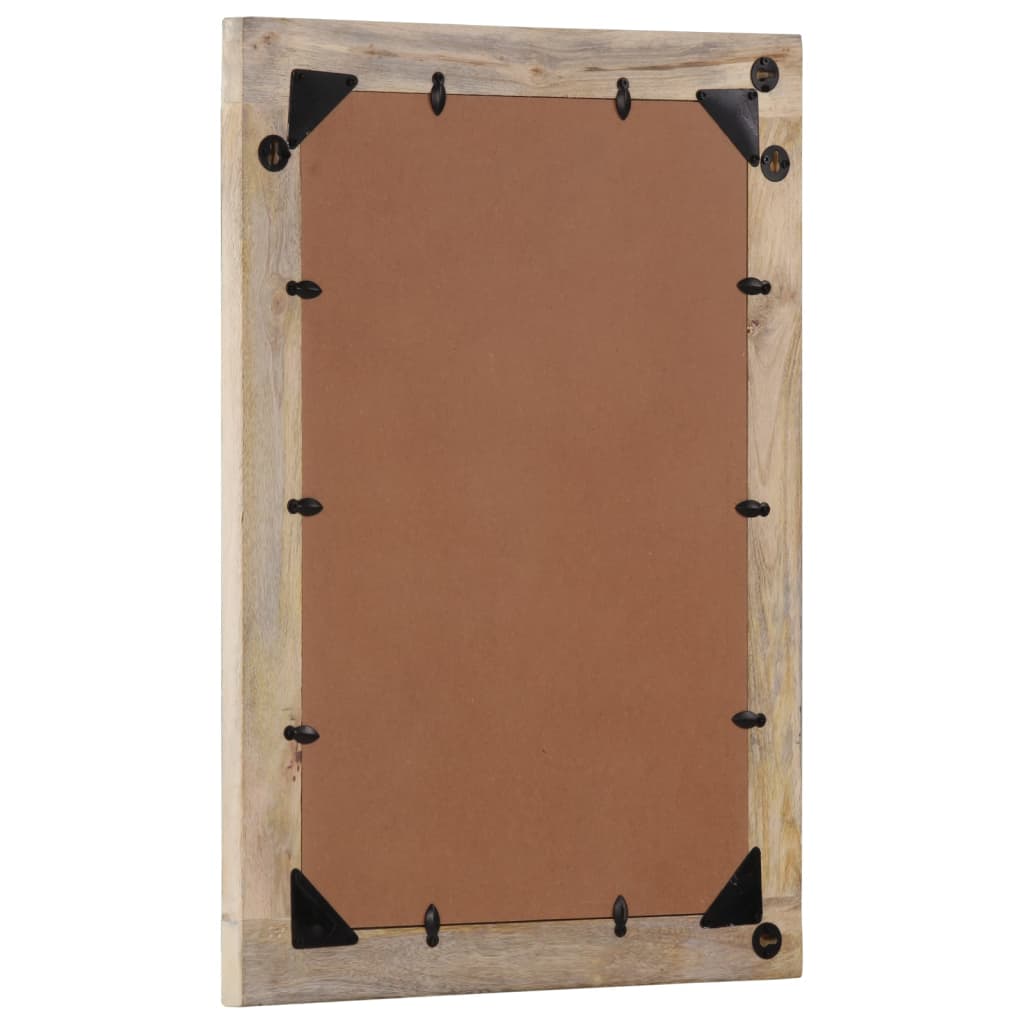 vidaXL Espejo de baño madera maciza de acacia y vidrio 50x70x2,5 cm