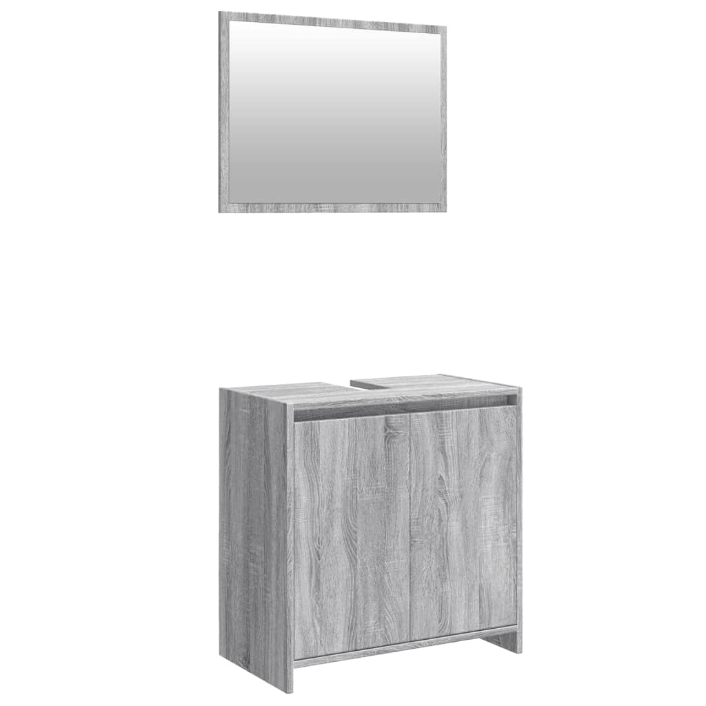 vidaXL Set de muebles de baño 2 pzas madera contrachapada gris sonoma