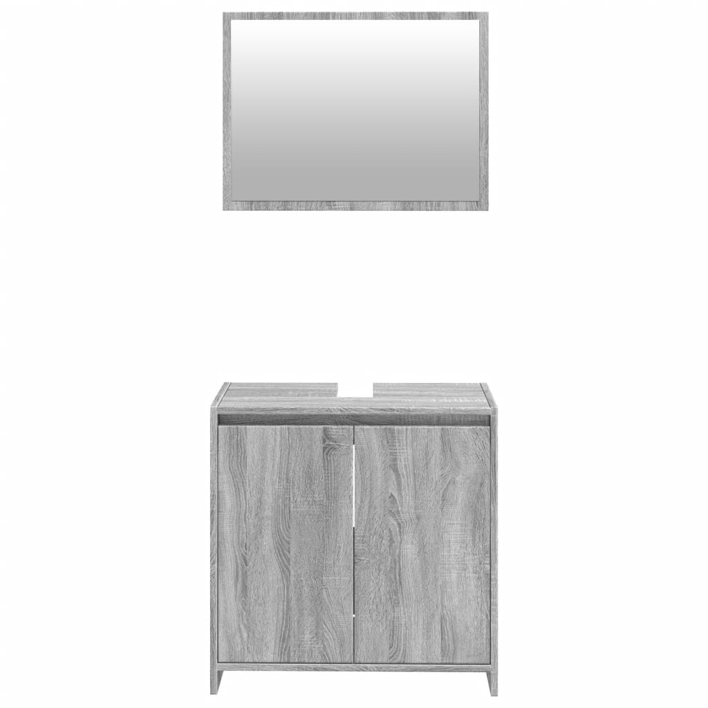 vidaXL Set de muebles de baño 2 pzas madera contrachapada gris sonoma