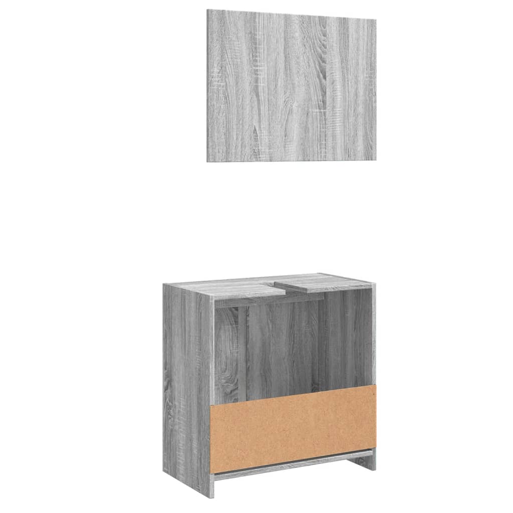 vidaXL Set de muebles de baño 2 pzas madera contrachapada gris sonoma