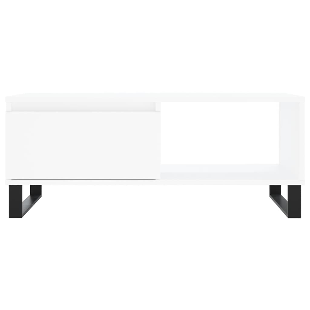 vidaXL Mesa de centro madera contrachapada blanco 90x50x36,5 cm