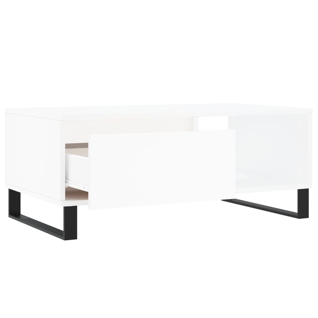 vidaXL Mesa de centro madera contrachapada blanco 90x50x36,5 cm