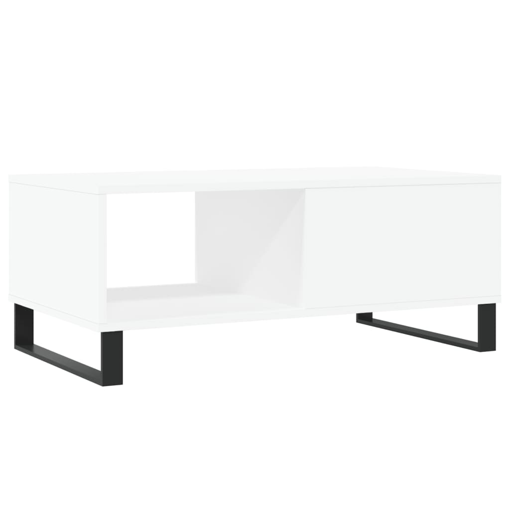 vidaXL Mesa de centro madera contrachapada blanco 90x50x36,5 cm