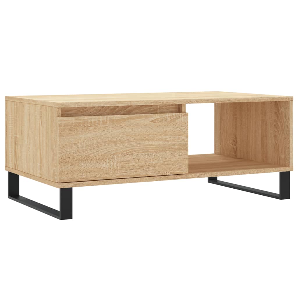 vidaXL Mesa de centro madera contrachapada roble Sonoma 90x50x36,5 cm