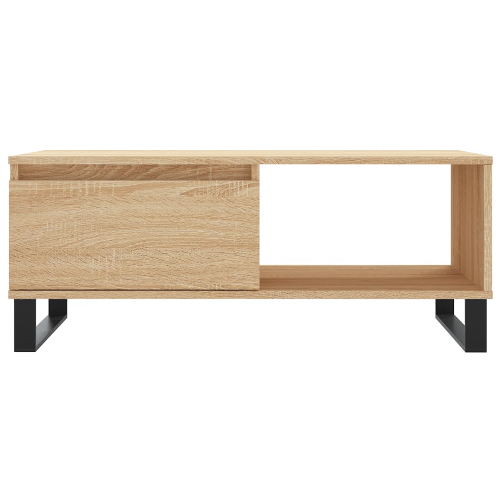 vidaXL Mesa de centro madera contrachapada roble Sonoma 90x50x36,5 cm