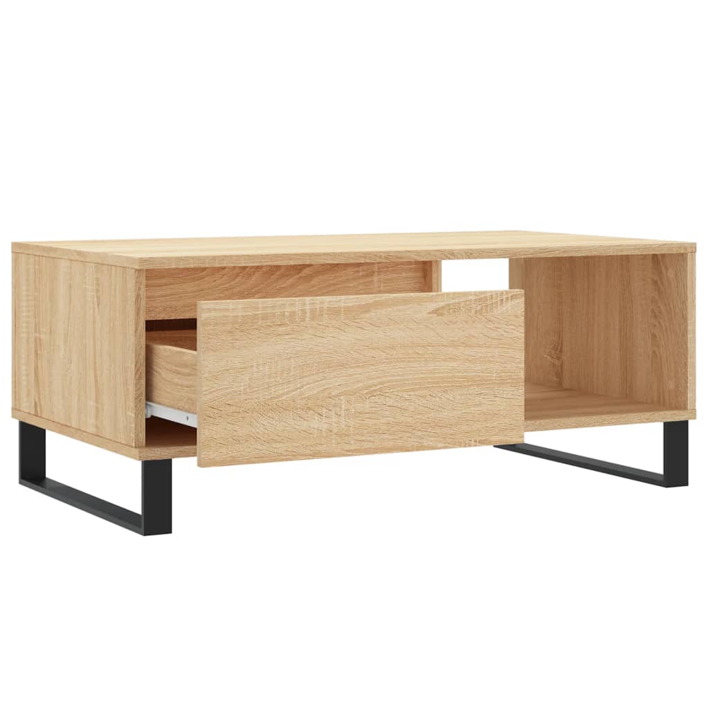 vidaXL Mesa de centro madera contrachapada roble Sonoma 90x50x36,5 cm