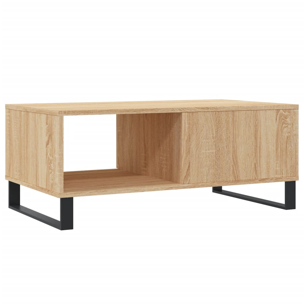 vidaXL Mesa de centro madera contrachapada roble Sonoma 90x50x36,5 cm