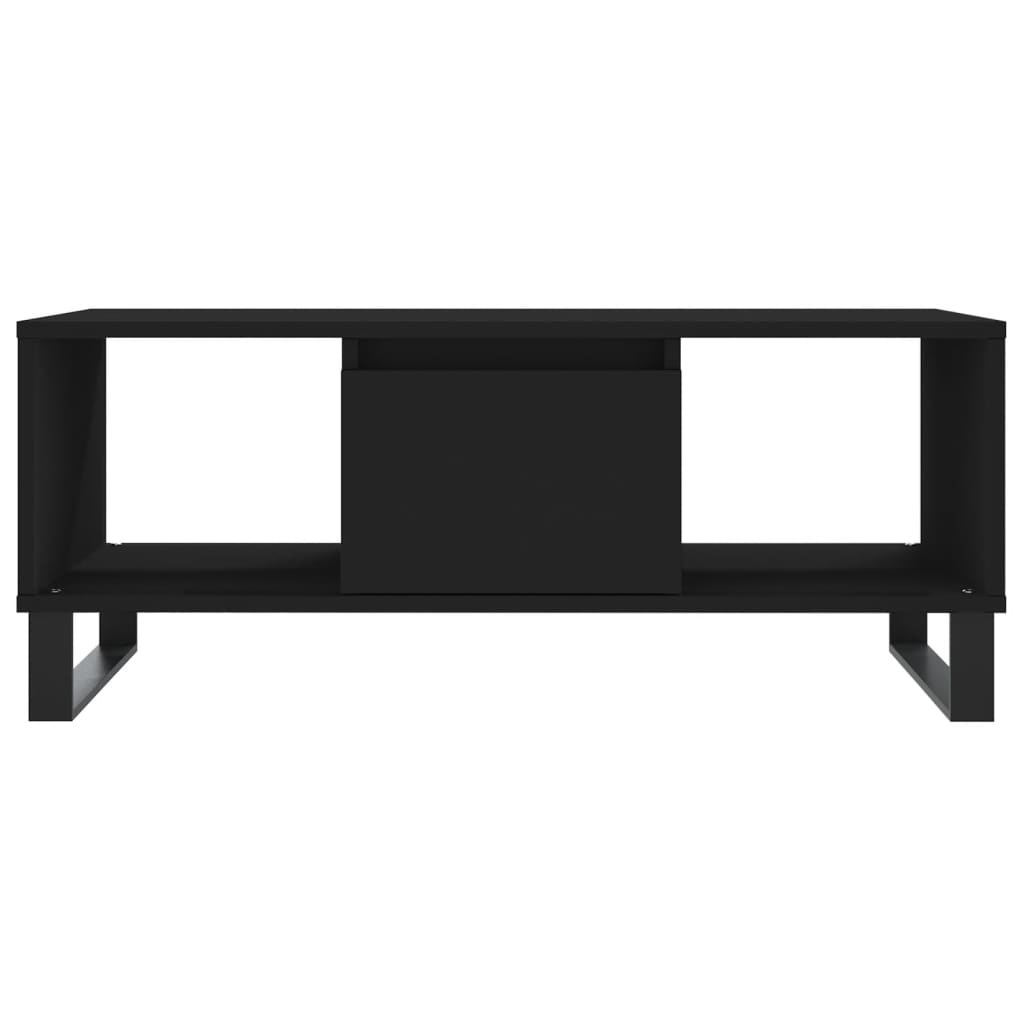 vidaXL Mesa de centro madera contrachapada negro 90x50x36,5 cm