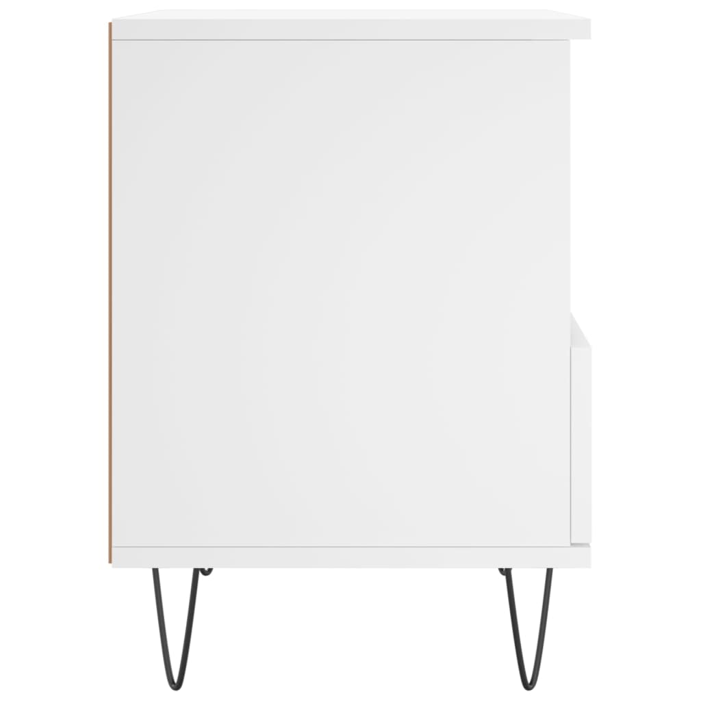 vidaXL Mesita de noche madera contrachapada blanco 40x35x50 cm