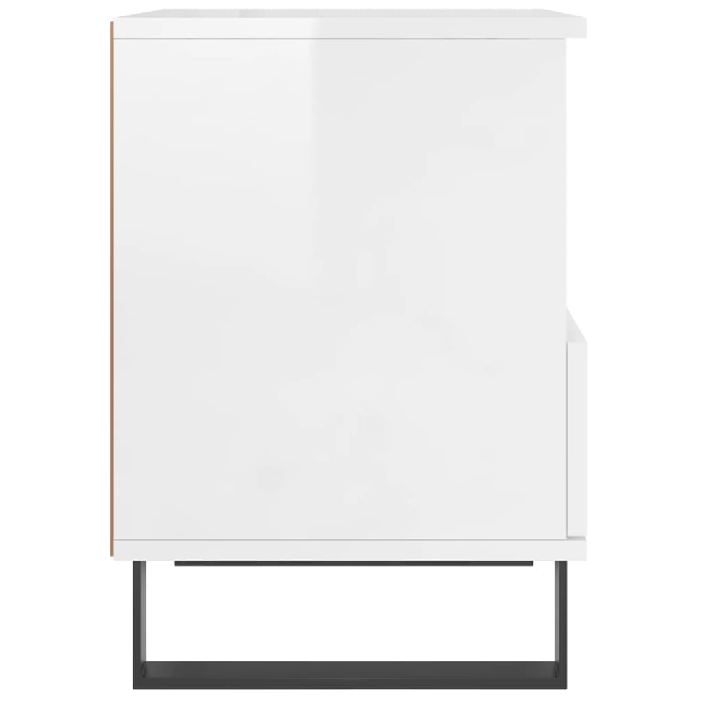 vidaXL Mesita de noche madera contrachapada blanco brillo 40x35x50 cm