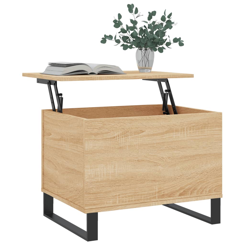 vidaXL Mesa de centro madera contrachapada roble Sonoma 60x44,5x45 cm