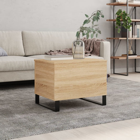 vidaXL Mesa de centro madera contrachapada roble Sonoma 60x44,5x45 cm