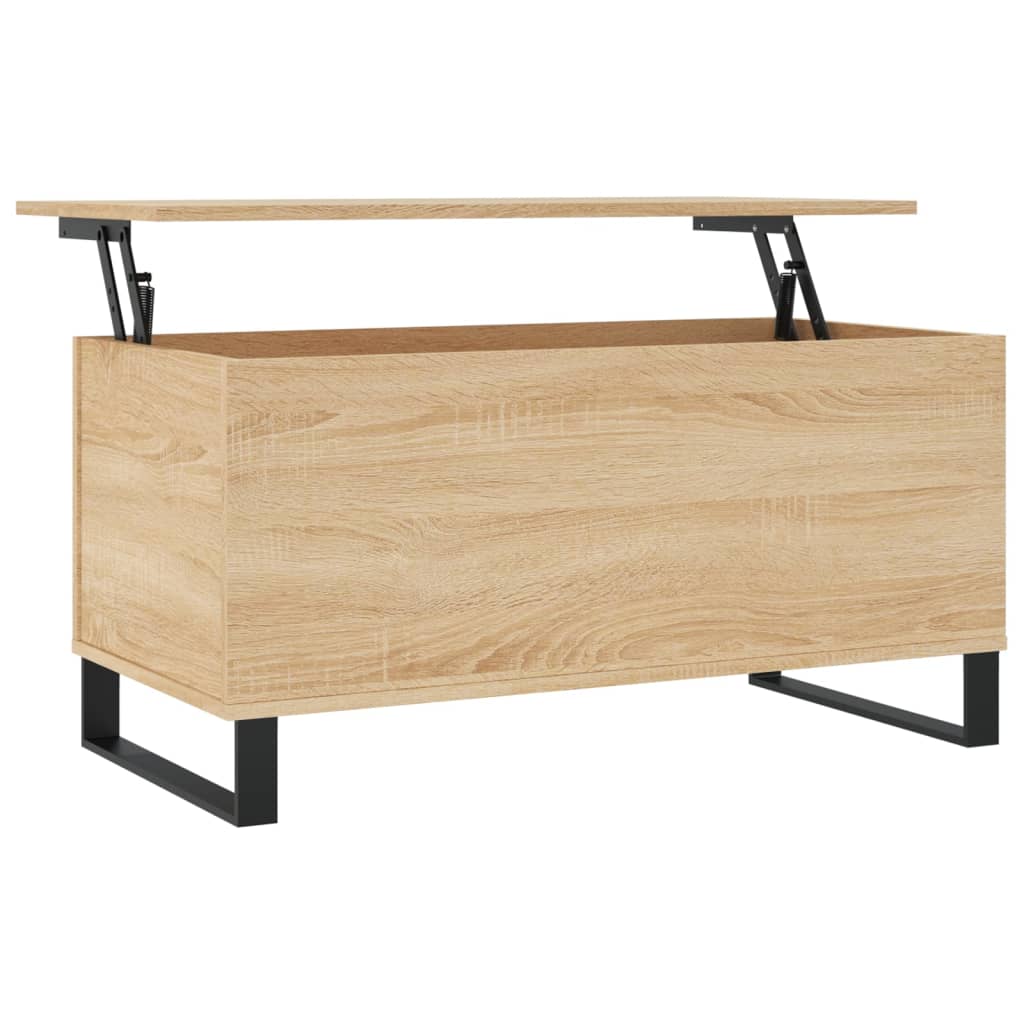 vidaXL Mesa de centro madera contrachapada roble Sonoma 90x44,5x45 cm