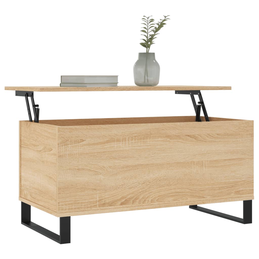 vidaXL Mesa de centro madera contrachapada roble Sonoma 90x44,5x45 cm