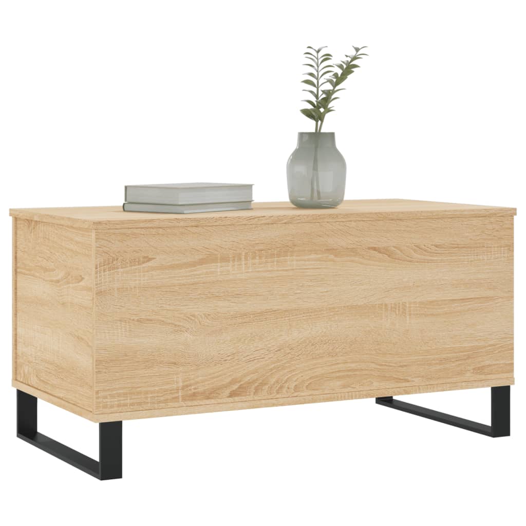 vidaXL Mesa de centro madera contrachapada roble Sonoma 90x44,5x45 cm