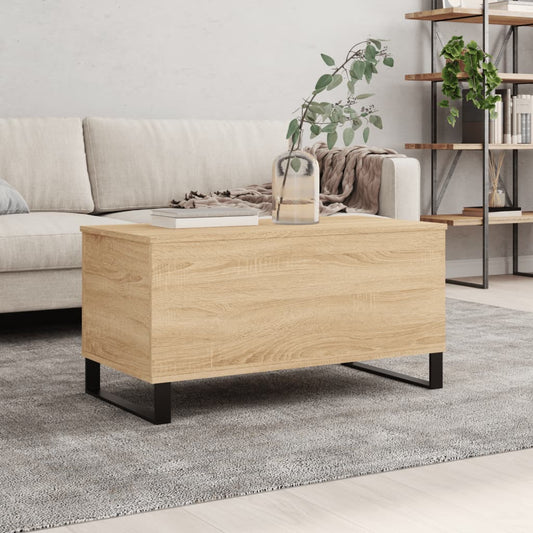 vidaXL Mesa de centro madera contrachapada roble Sonoma 90x44,5x45 cm