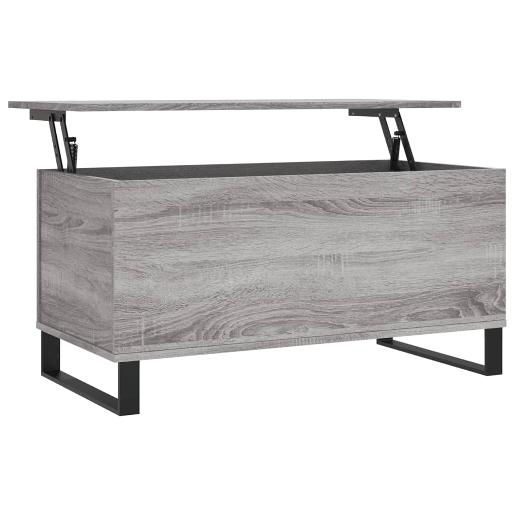 vidaXL Mesa de centro madera contrachapada gris Sonoma 90x44,5x45 cm