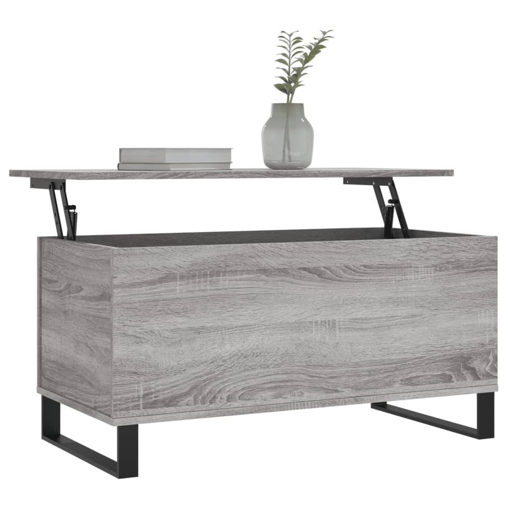 vidaXL Mesa de centro madera contrachapada gris Sonoma 90x44,5x45 cm