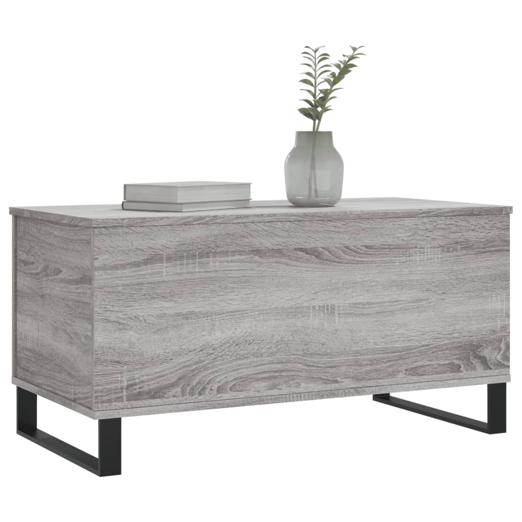 vidaXL Mesa de centro madera contrachapada gris Sonoma 90x44,5x45 cm