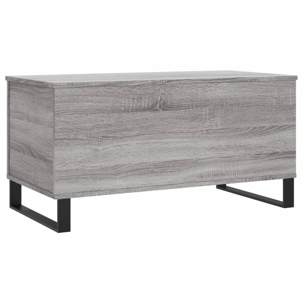 vidaXL Mesa de centro madera contrachapada gris Sonoma 90x44,5x45 cm