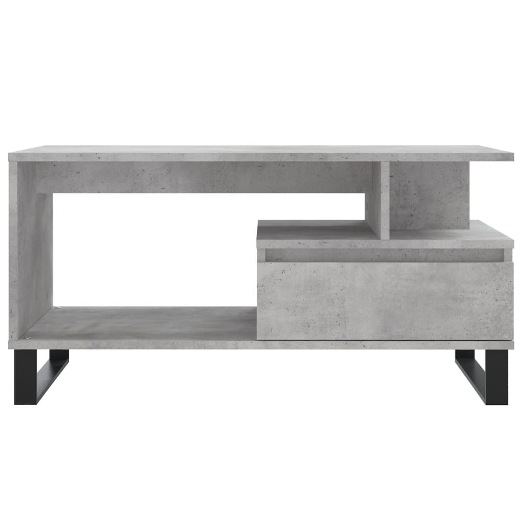 vidaXL Mesa de centro madera contrachapada gris hormigón 90x49x45 cm