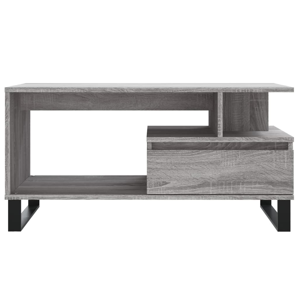 vidaXL Mesa de centro madera contrachapada gris Sonoma 90x49x45 cm