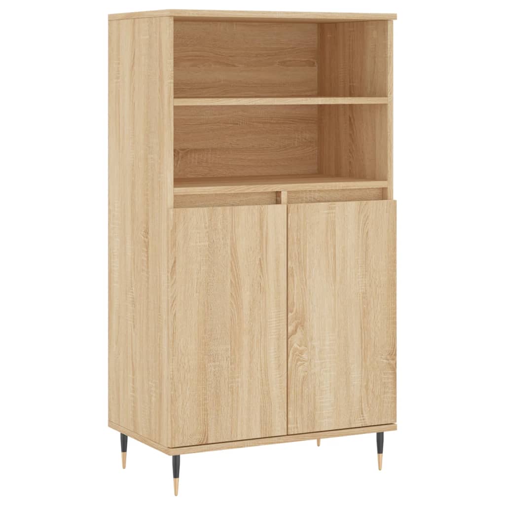 vidaXL Aparador alto madera contrachapada color roble 60x36x110 cm