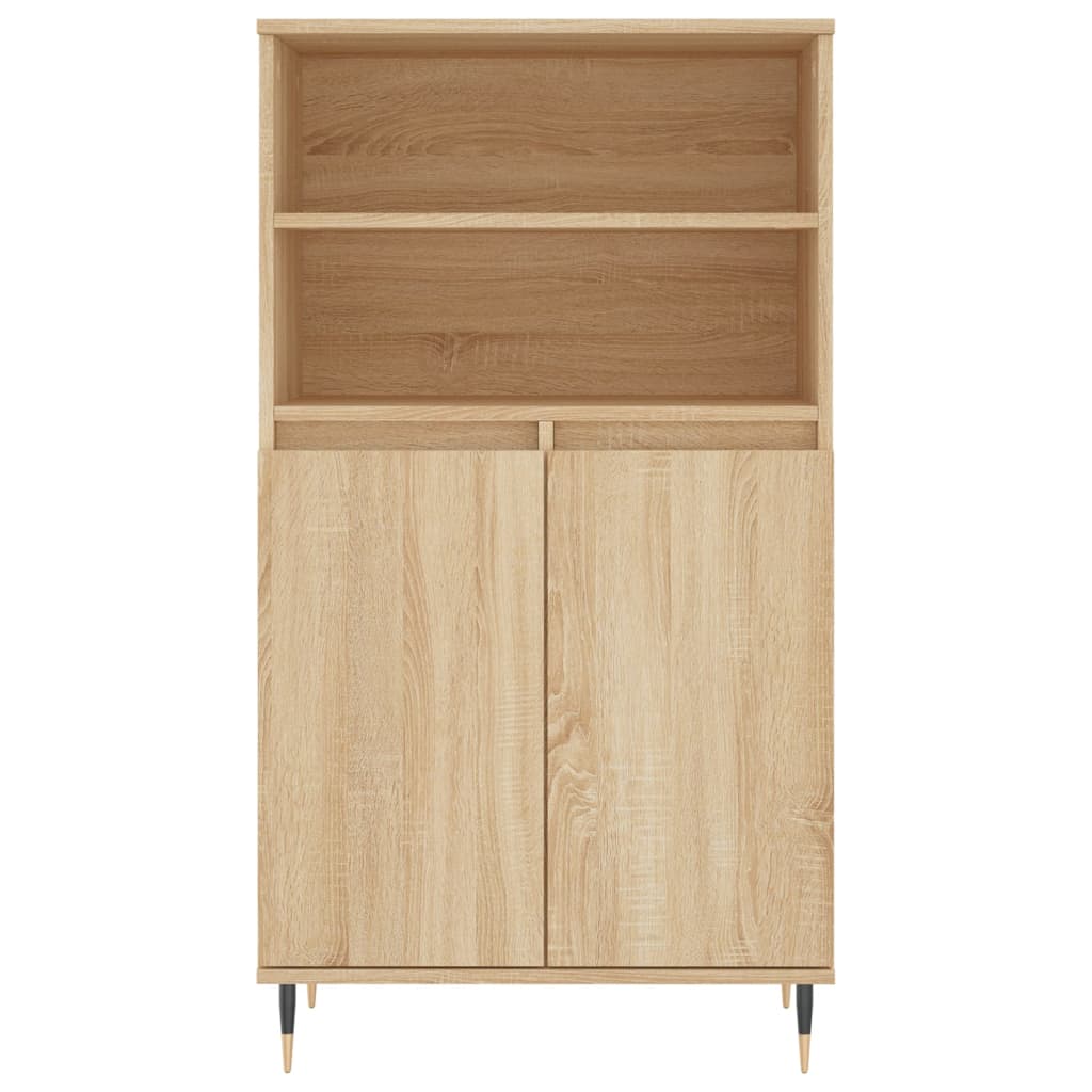 vidaXL Aparador alto madera contrachapada color roble 60x36x110 cm