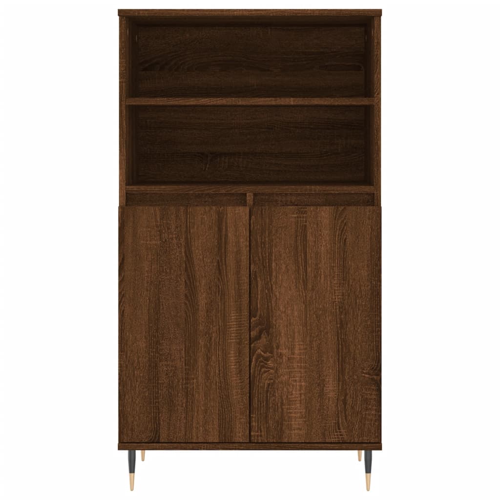 vidaXL Aparador alto madera contrachapada marrón roble 60x36x110 cm