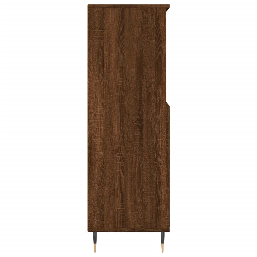 vidaXL Aparador alto madera contrachapada marrón roble 60x36x110 cm