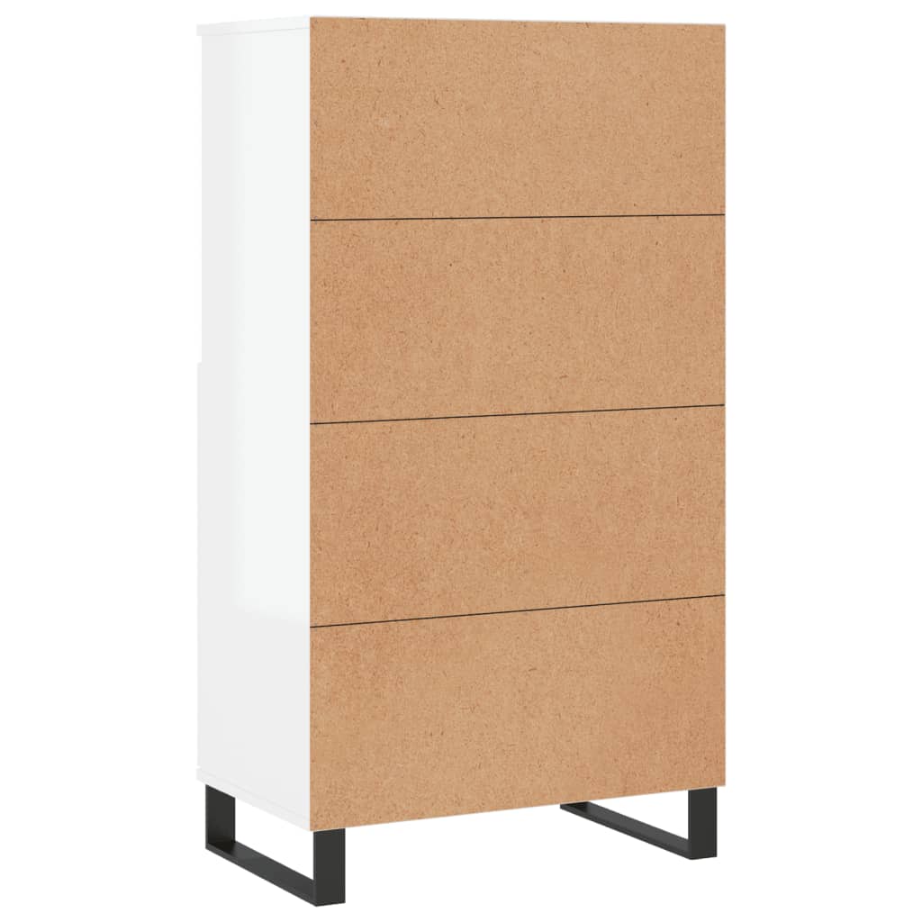 vidaXL Aparador alto madera contrachapada blanco brillo 60x36x110 cm