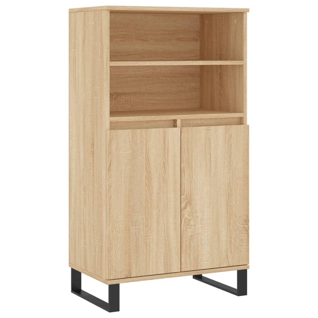 vidaXL Aparador alto madera contrachapada color roble 60x36x110 cm