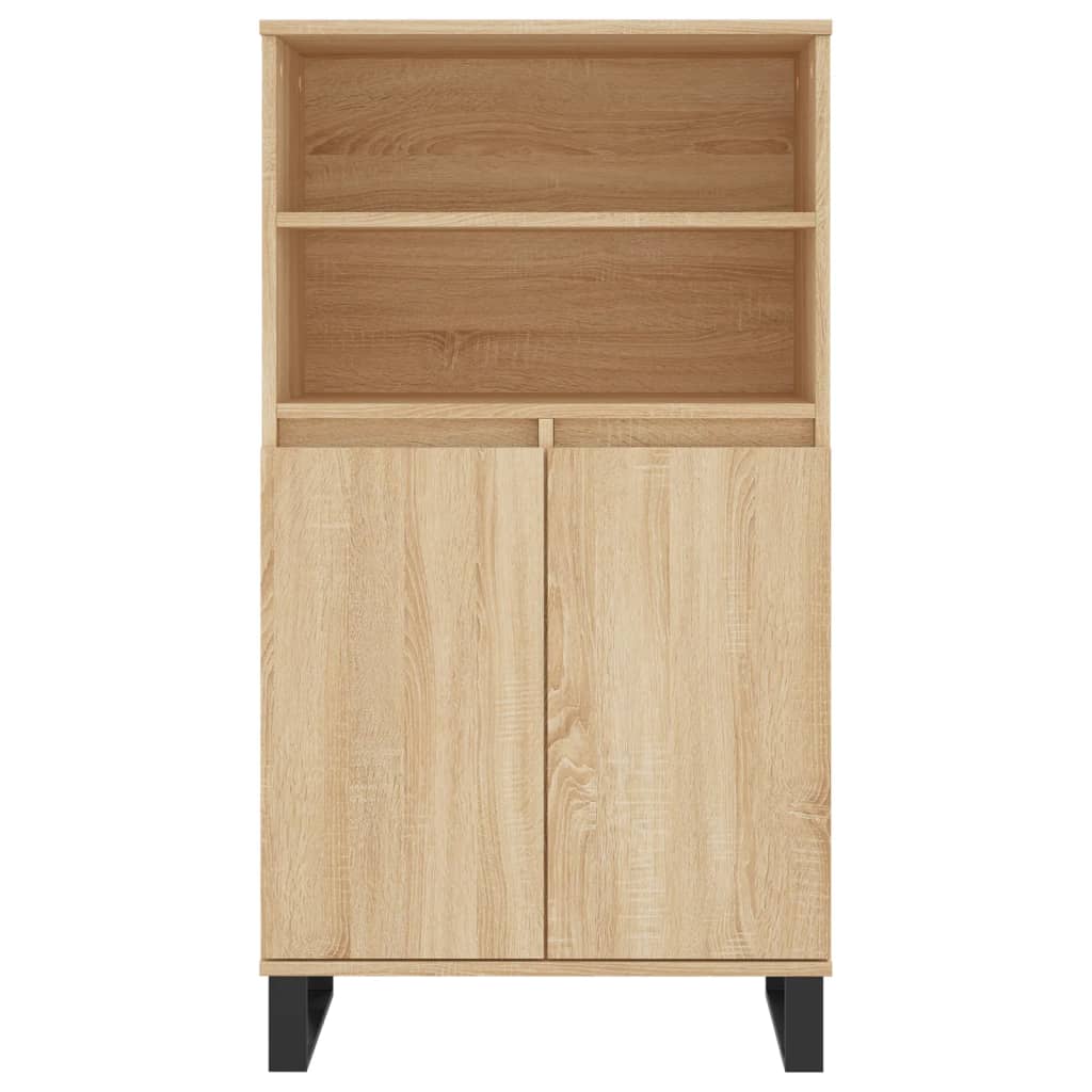 vidaXL Aparador alto madera contrachapada color roble 60x36x110 cm