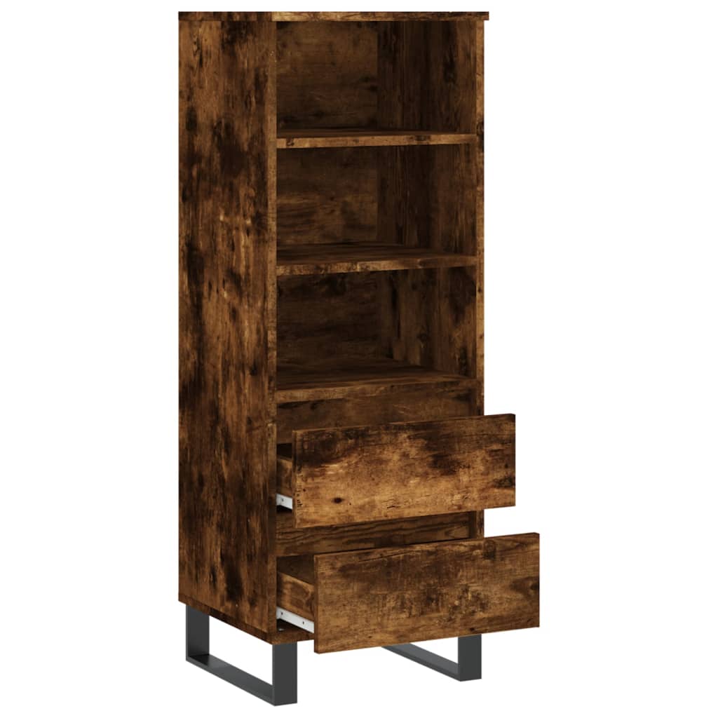 vidaXL Aparador alto madera contrachapada roble ahumado 40x36x110 cm