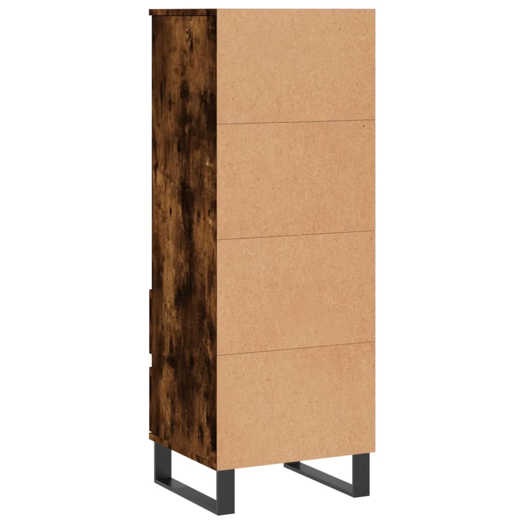 vidaXL Aparador alto madera contrachapada roble ahumado 40x36x110 cm