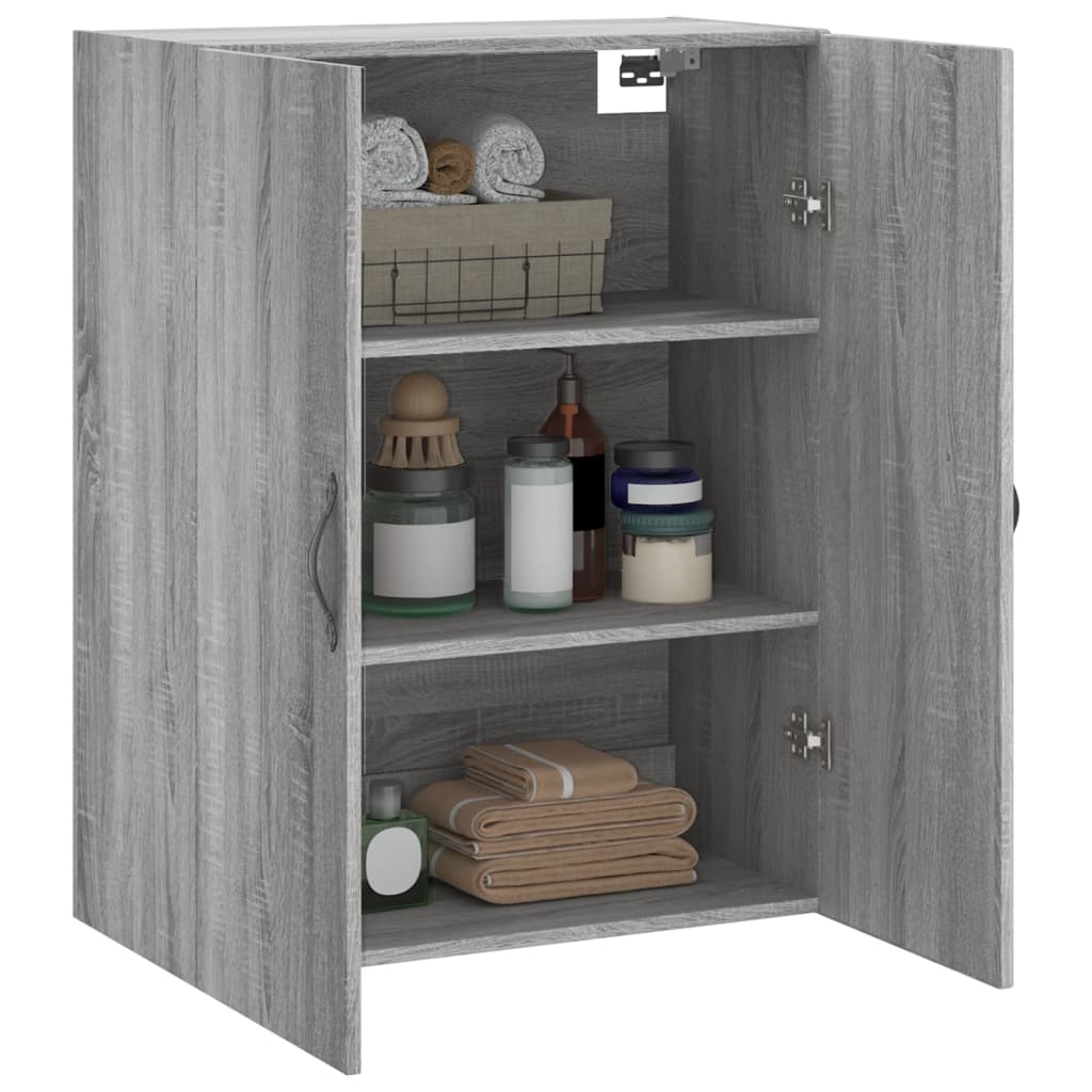 vidaXL Armario de pared madera ingeniería gris Sonoma 69,5x34x90 cm