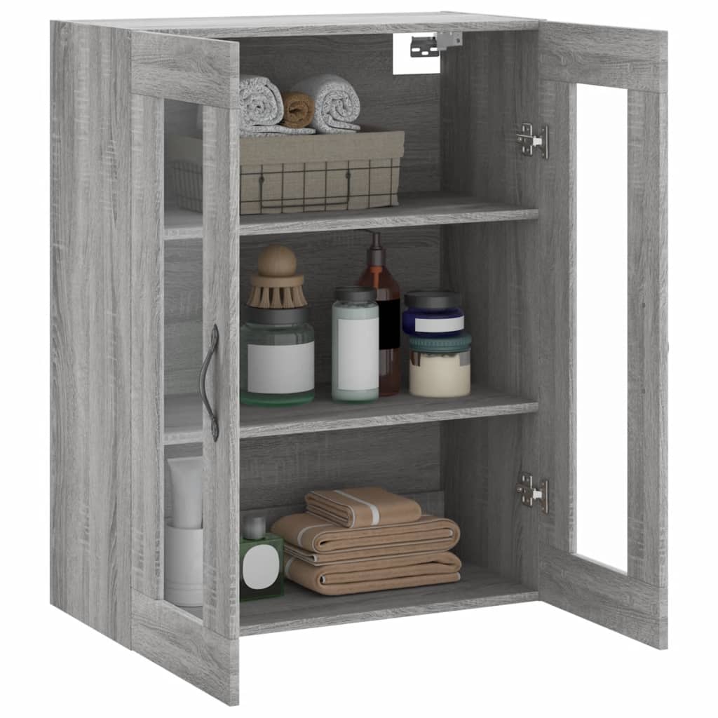 vidaXL Armario de pared madera ingeniería gris Sonoma 69,5x34x90 cm