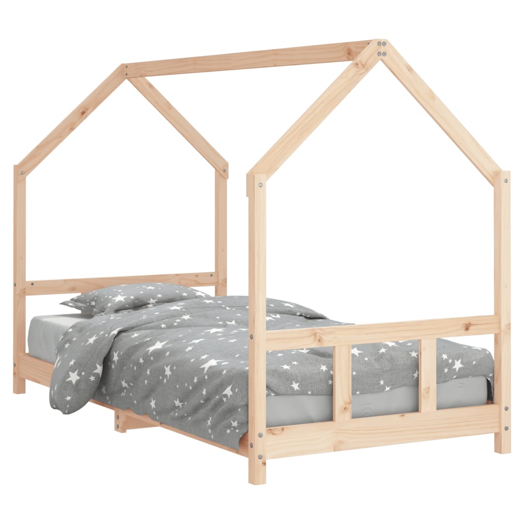 vidaXL Estructura de cama para niños madera maciza de pino 90x200 cm