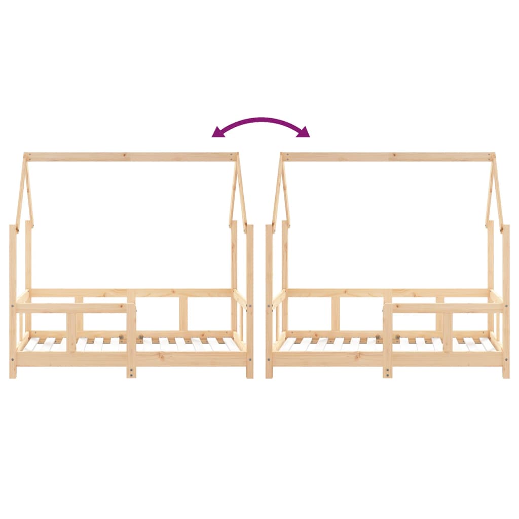 vidaXL Estructura de cama para niños madera maciza de pino 70x140 cm