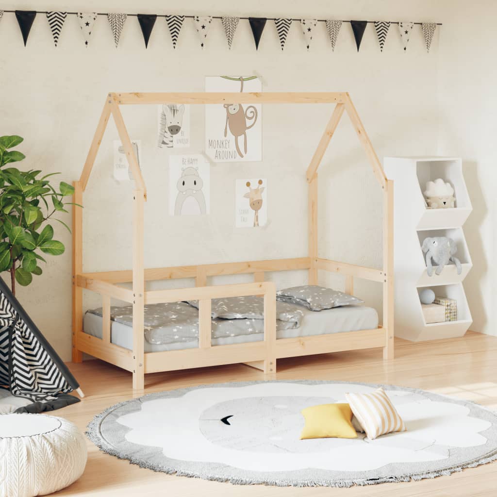 vidaXL Estructura de cama para niños madera maciza de pino 70x140 cm