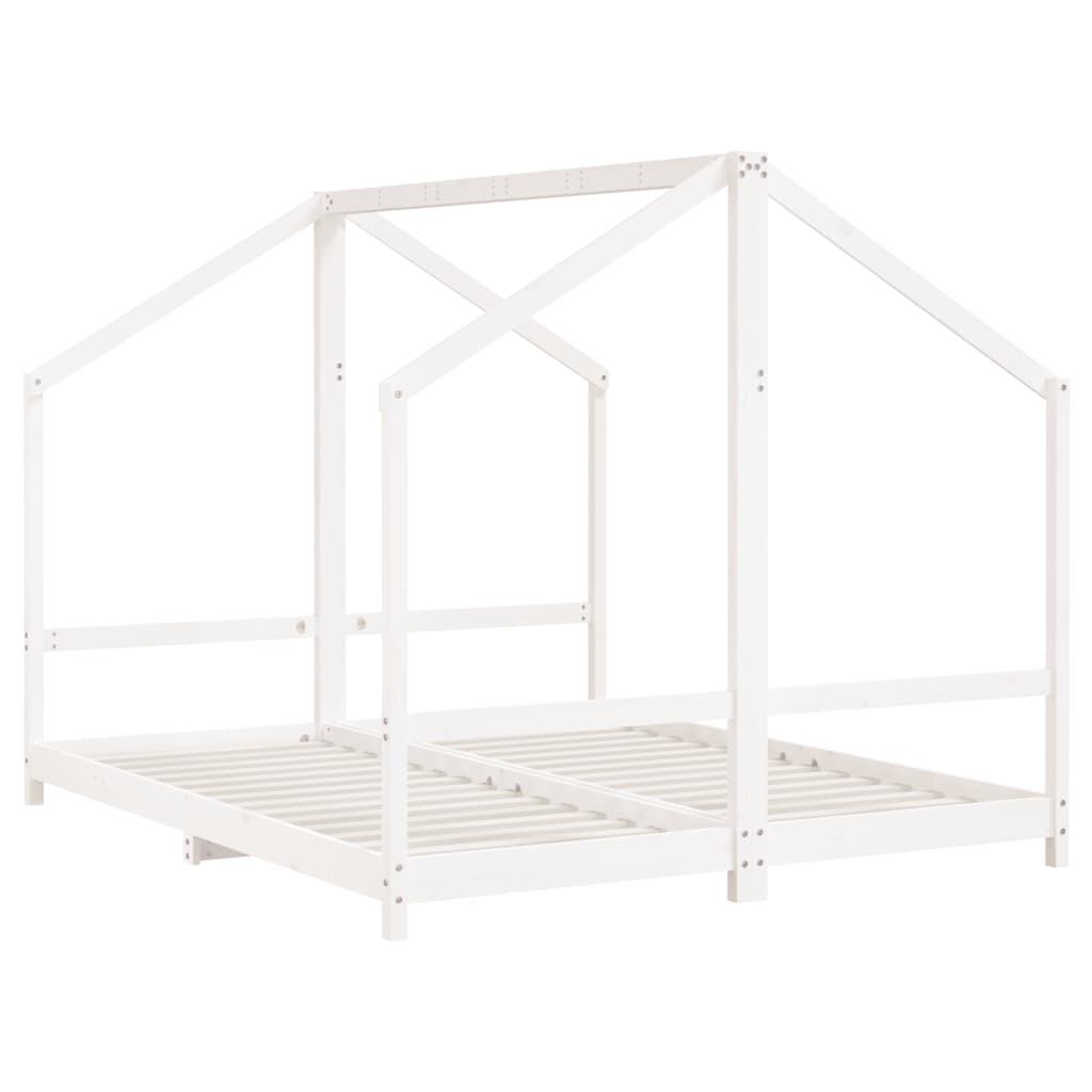 vidaXL Estructura de cama para niños madera pino blanco 2x(80x200) cm