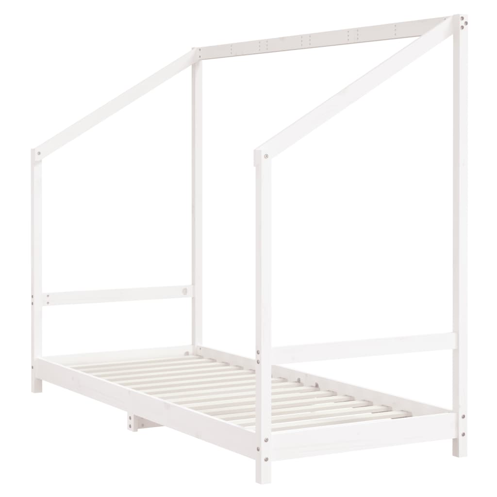 vidaXL Estructura de cama para niños madera pino blanco 2x(80x200) cm