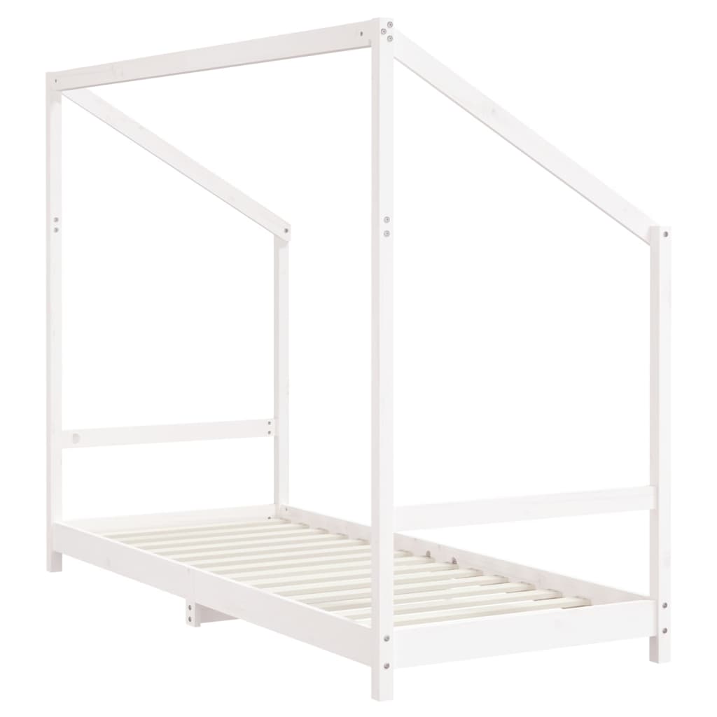 vidaXL Estructura de cama para niños madera pino blanco 2x(80x200) cm