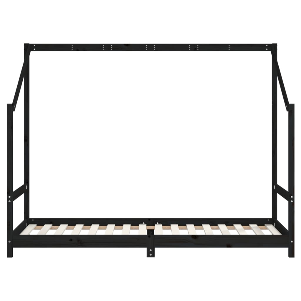 vidaXL Estructura de cama para niños madera pino negro 2x(80x200) cm