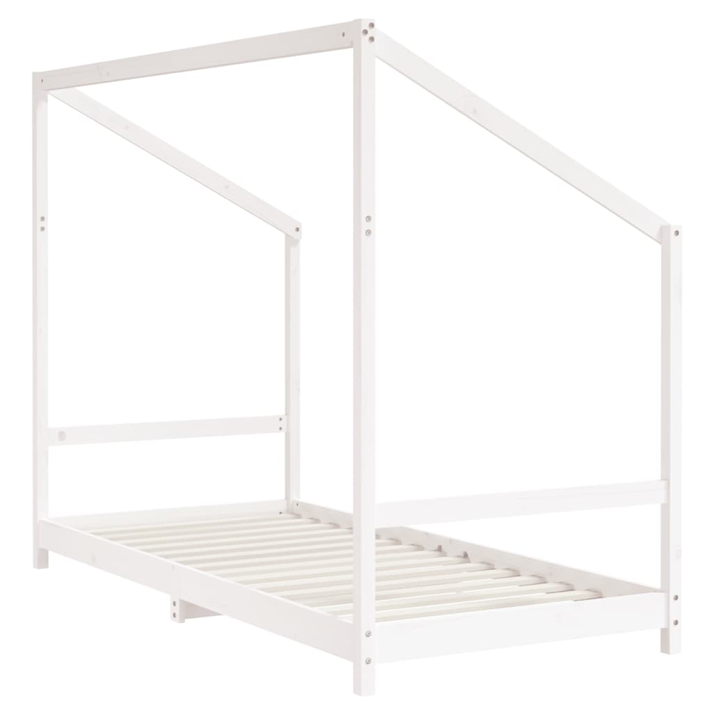 vidaXL Estructura de cama para niños madera pino blanco 2x(90x200) cm