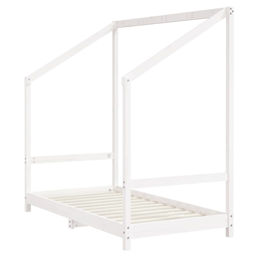 vidaXL Estructura de cama de niños madera de pino blanco 2x(80x160) cm