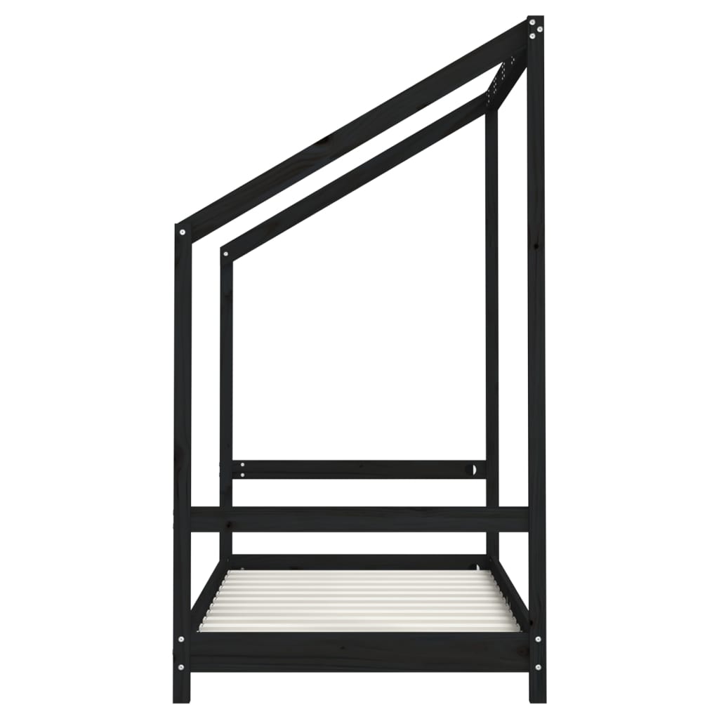 vidaXL Estructura de cama para niños madera de pino negro 80x160 cm