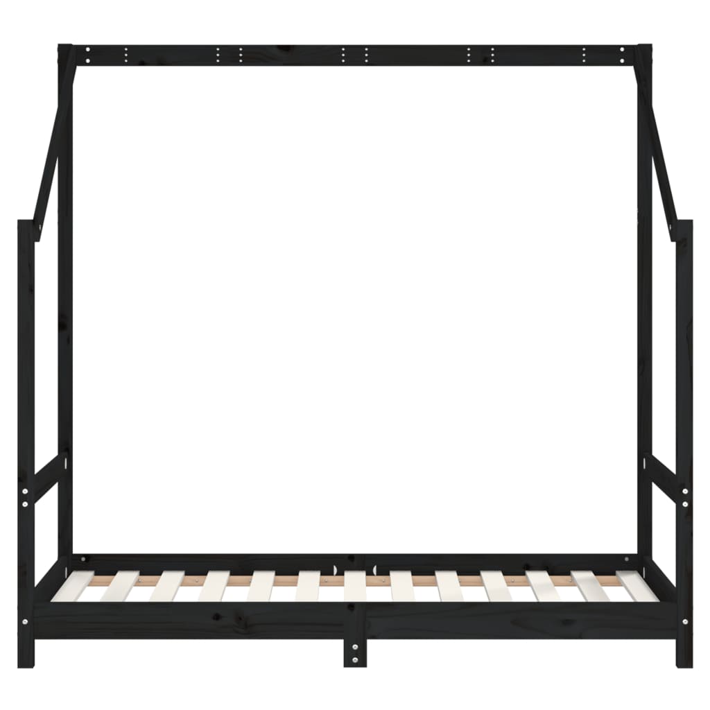 vidaXL Estructura de cama para niños madera de pino negro 80x160 cm